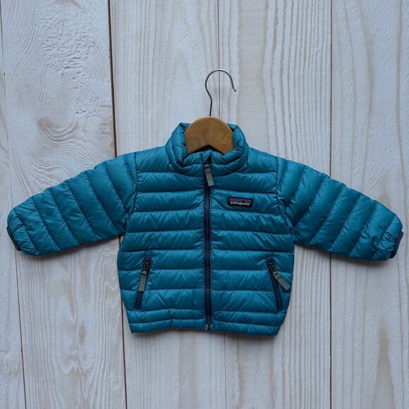 Patagonia Toddler Boys 6-12M Duck Down Sweater Puffer 600 Fill Jacket Blue EUC - Picture 1 of 8